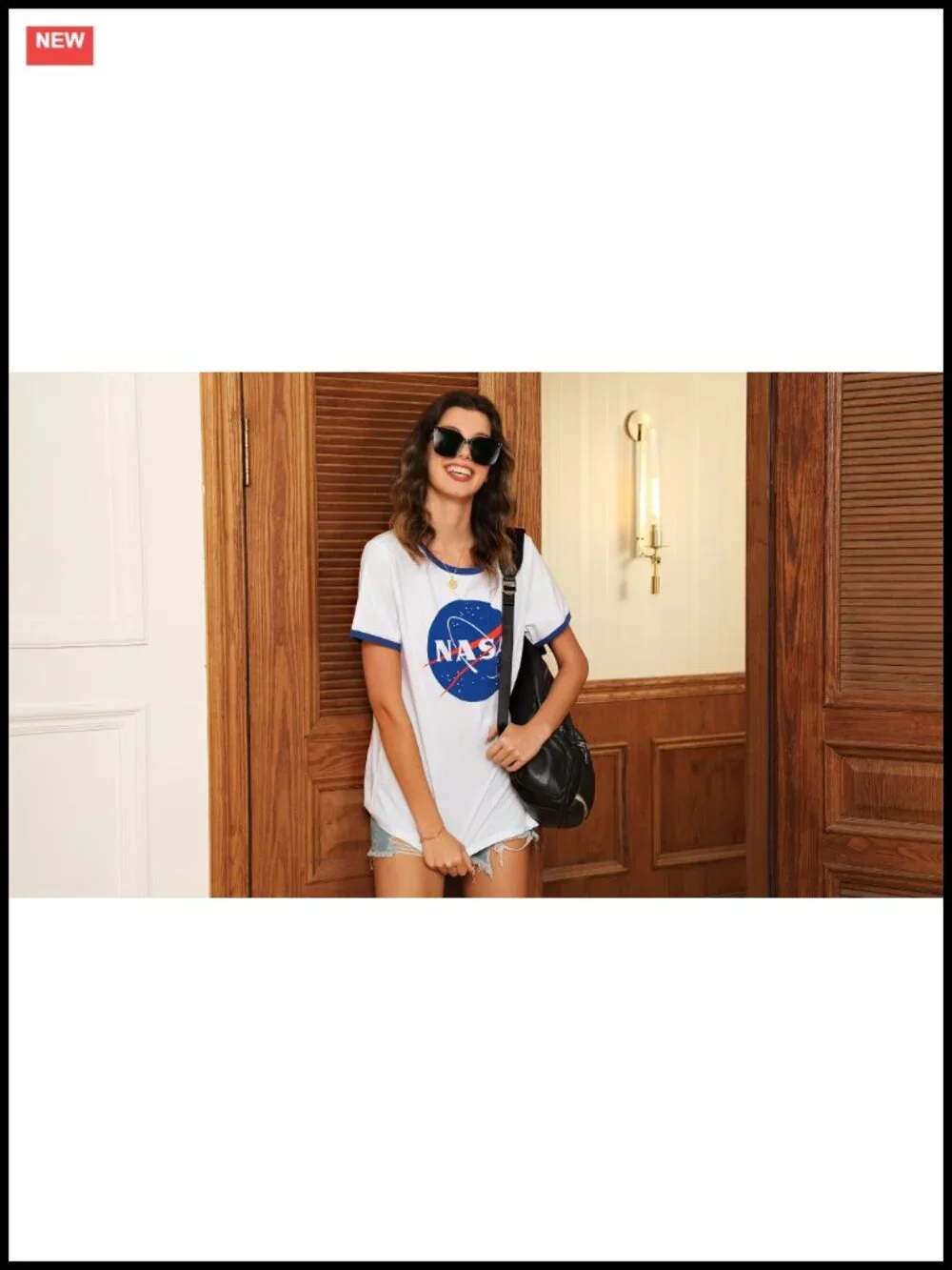 NASA Graphic T-Shirt for Women Space-Lover Tee, Soft Cotton Blend, Crew Neck